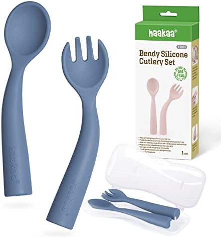 Haakaa Toddler Forks Spoons with Travel Safe Case