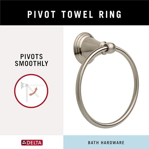 Delta Windemere Towel Ring Easy Install SpotShield Brushed Nickel