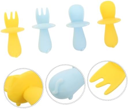 Hemoton EasiFit Chocolate Soft Forks Spoons Set for Babies