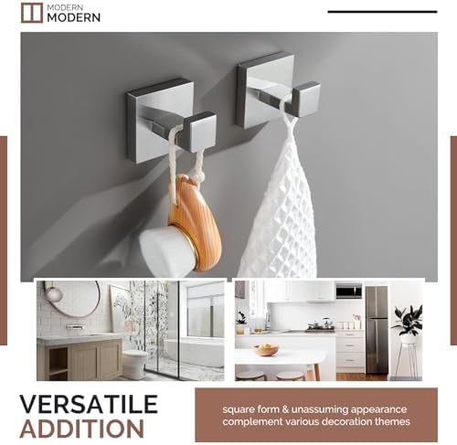 Modern stainless steel towel hooks for bathroom organization