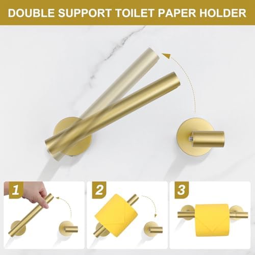 Elegant 5-Piece Gold Towel Bar Set