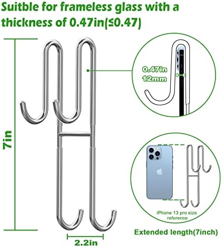 Cerbonny Double-Sided Towel Hooks for Frameless Showers