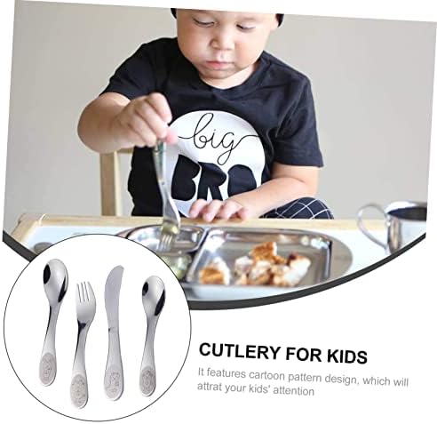 KICHOUSE Set of 4 Boys Girls Fun Cutlery Flatware for Children