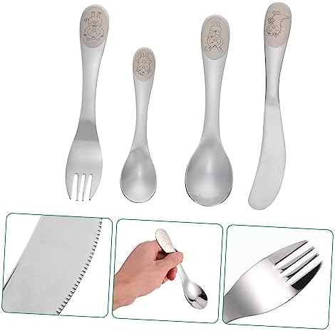 Cabilock 4-Piece Set Kids Cutlery Spoon
