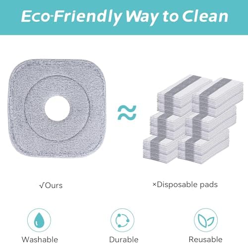 Square Mop Pads Replacement for True Tidy SPIN 800 M16 Spin Mop