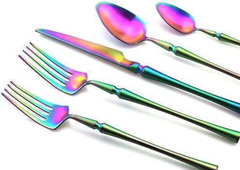 JASHII Luxury Rainbow Matte Flatware Set