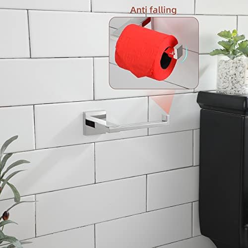 Premium Stainless Steel Chrome Toilet Paper Holder rustproof smooth finish 1-year warranty