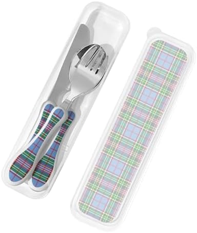 Royal Stewart Isle of Man Tartan Kids Stainless Steel Utensil Set