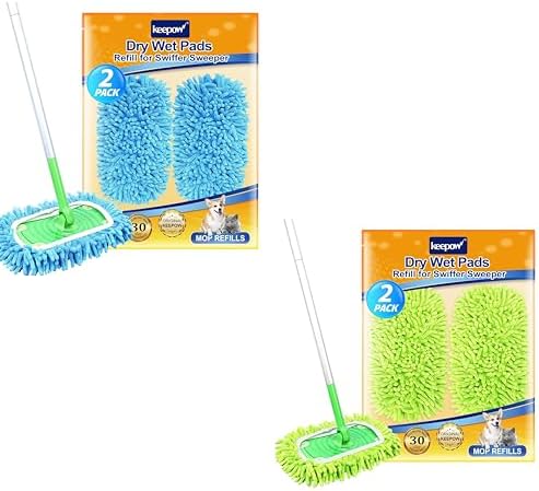 KEEPOW 22 Pack Reusable Wet Pads for Swiffer Sweeper Mop
