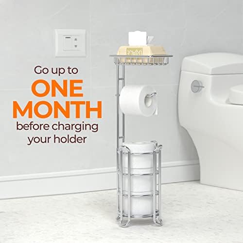Sturdy Toilet Paper Holder with Shelf for Bathroom Storage Organizer