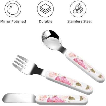 Stunning Floral Pink Flatware Set