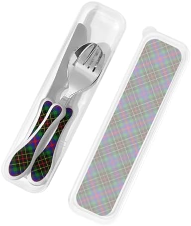 Royal Stewart Brodie Hunting Modern Diagonal Tartan Stainless Steel Toddler Utensil Set