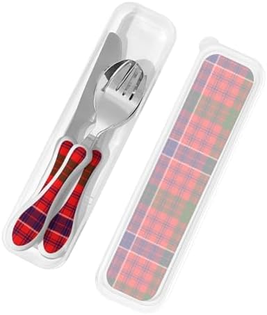 Royal Stewart Modern Tartan Scottish Clan Macrae Portable Kids Utensil Set