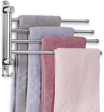 JSVER 4 Arms Swivel Towel Rack SUS304 Stainless Steel 1