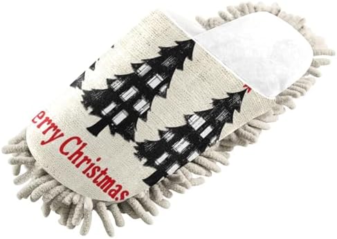 RunningBear White Black Mop Slippers for Hardwood Floor Cleaning