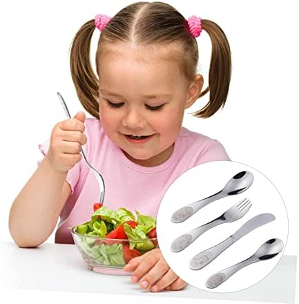 KICHOUSE Set of 4 Boys Girls Fun Cutlery Flatware for Children
