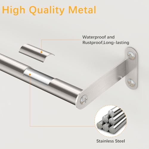 MKO 24 Inch Brushed Nickel Towel Bar
