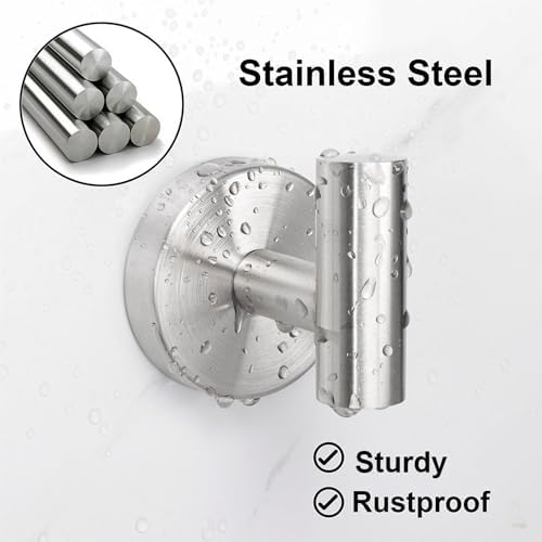 TocTen 3-Pack Stainless Steel Towel Hook Set