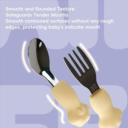 6PCS Toddler Utensils Set stainless steel with cat paw handles