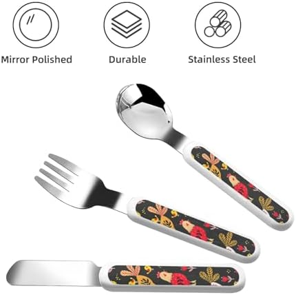 Sturdy Rooster Chickens Flatware Set