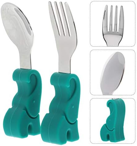 TOYANDONA 1 Set Lookup Baby Spoon and Fork Set