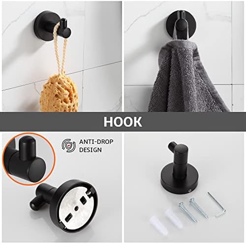 BGL Matte Black 4-Piece Bathroom Hardware Set