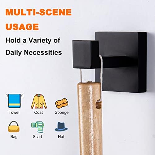 Taucent Bath Towel Hook 2 Pack Matte Black