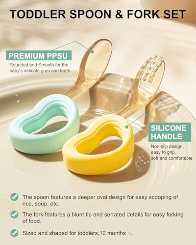 BPA-Free Toddler Forks Spoons Set by Catvegue