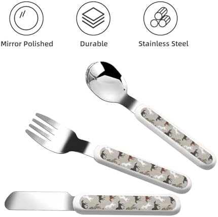 Cute Horse Print Utensils Set with Travel Case 1