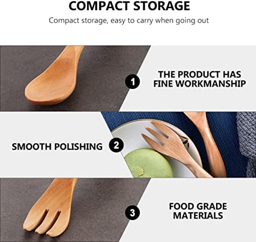 2-Piece Adorable Wooden Fork Spoon Set for Toddlers
