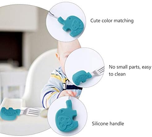 Toddmoney Baby Silicone Training Flatware Set for Toddler