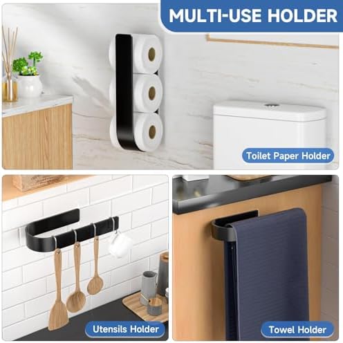 Space-Saving Toilet Paper Organizer Matte Black