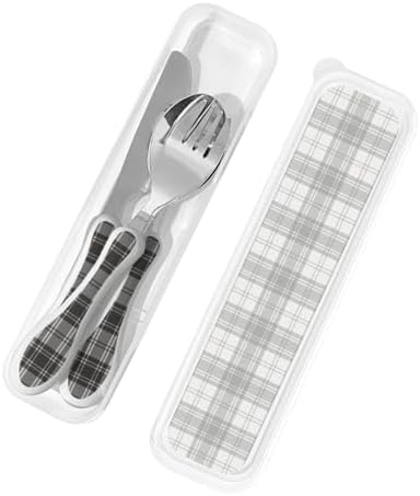 Royal Stewart Douglas Grey Modern Tartan Portable Kids Utensil Set