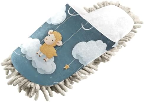 RunningBear White Sheep Cloud Mop Socks for Floor Cleaning