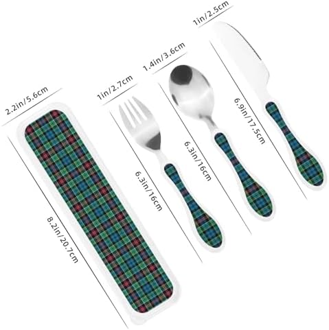 Royal Stewart Allison Ancient Tartan Kids Stainless Steel Cutting Set with Case