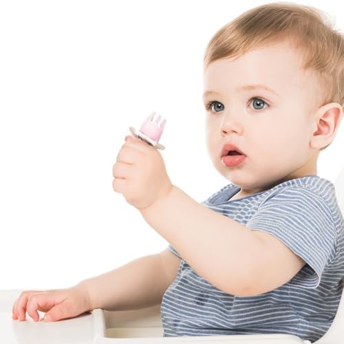 Mngran BPA-Free Silicone Baby Spoon and Fork Set - Pink