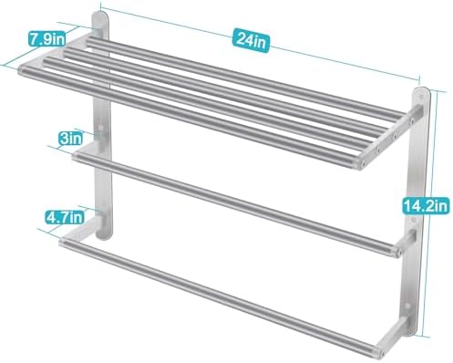 Wall-Mounted 24-inch Stainless Steel Towel Rack