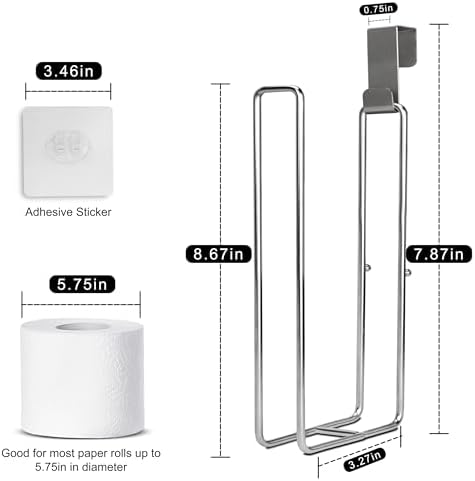 Toilet Paper Holder for 2 Rolls Silver 1PC