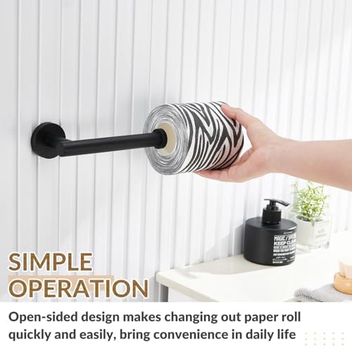 Premium Stainless Steel Toile Paper Hanger - Black