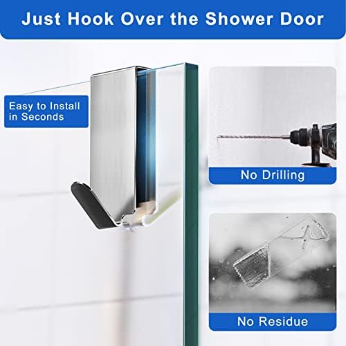 FUMAX Double-Sided Shower Door Hooks - Durable and Available in 2 Pieces