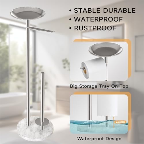 FEILERN Rust-Proof Toiletry Holder with Phone Shelf 4 Rolls Storage