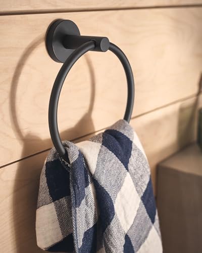 Muen Y5785BL Modern Bath Towel Holder Matte Black