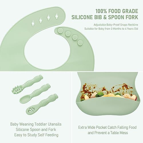 Bnditeu Baby Weaning Set 10 Pcs with Adjustable Bib 1