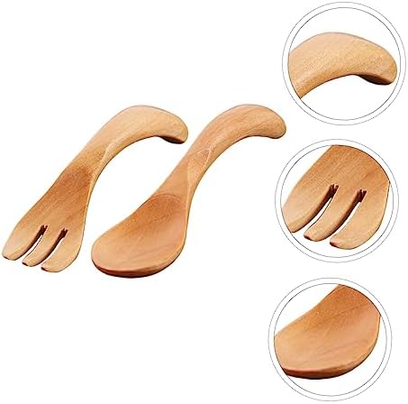 1 Set HAPINARY Wooden Spoon Fork Utensils Yellow