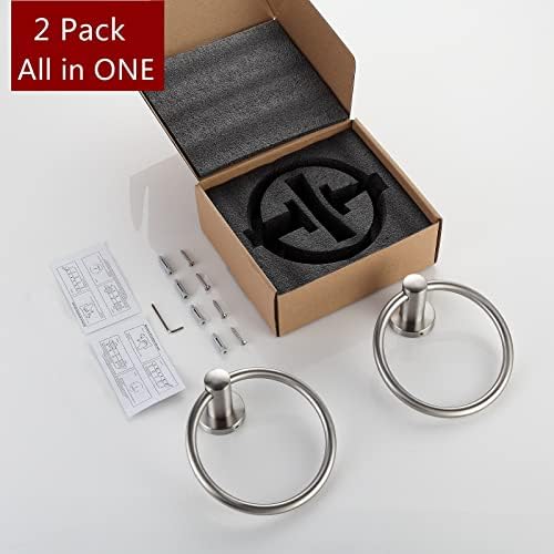 Sturdy Rust-Ready BGL Brushed Nickel Towel Ring 2-Pack