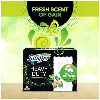 Swiffer Sweeper Heavy-Duty Dry Cloth Refill Gain Scent White