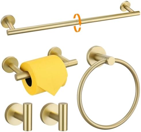 Elegant 5-Piece Gold Towel Bar Set