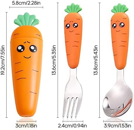 Spool Fork Set for Babies Self-Feeding Travel Cutlery with Case