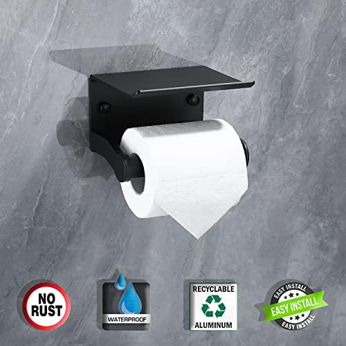 Homely Trove - SmartHome Toilet Paper Holder with Phone Shelf Durable Aluminum Roll Dispenser
