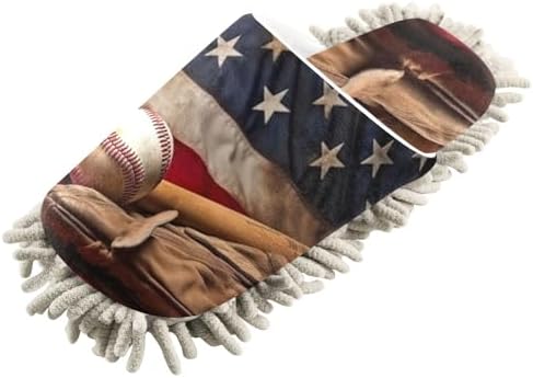 American Flag Microfiber Cleaning Slippers - Washable Mop Shoes for Men Women